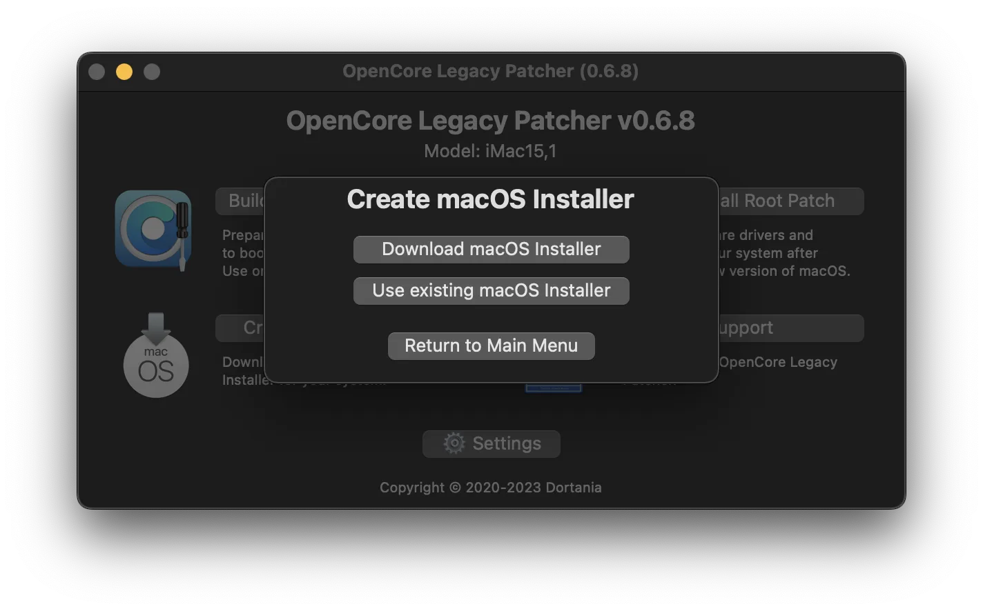 Create macOS Installer menu