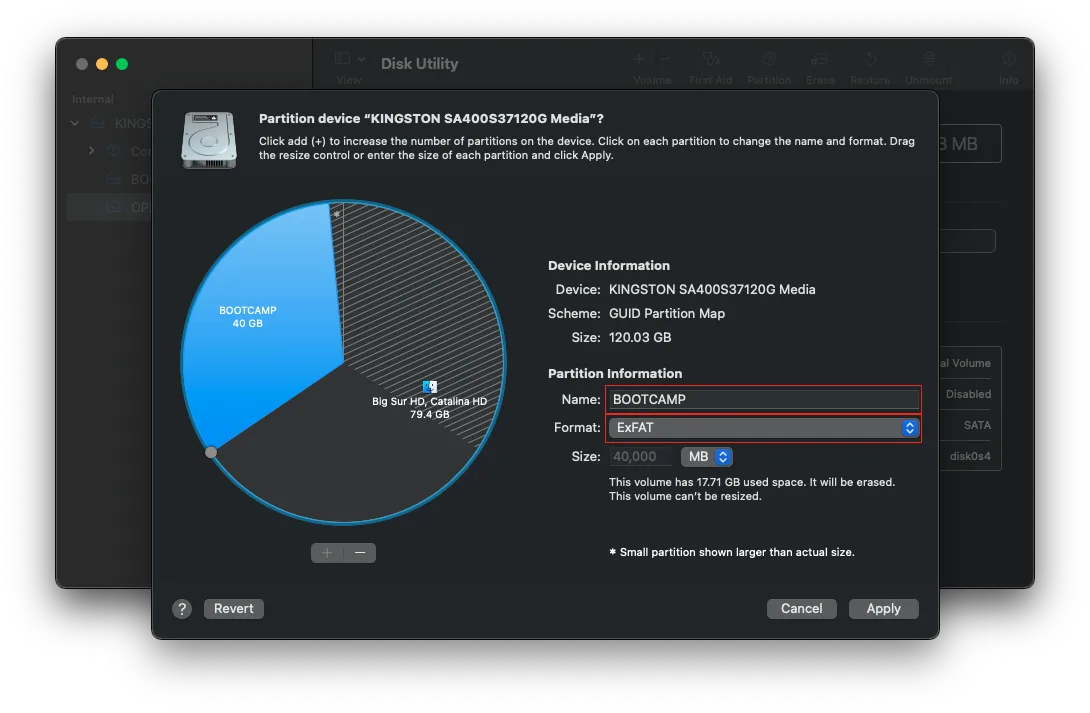 Windows partitioning on Mac